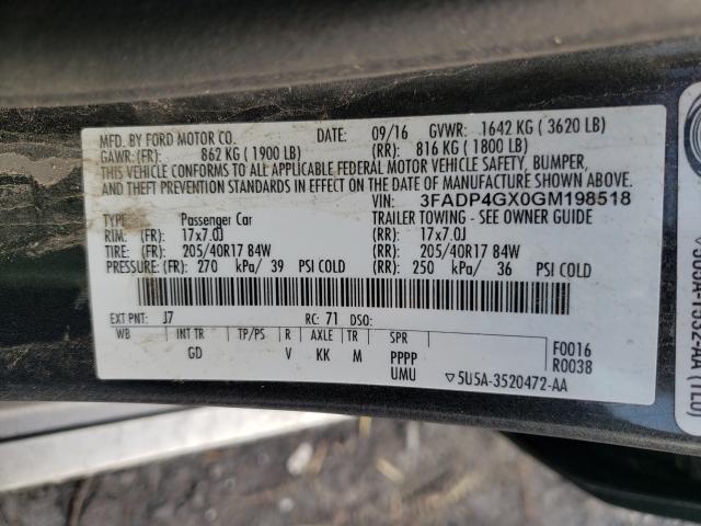 2016 FORD FIESTA ST 3FADP4GX0GM198518