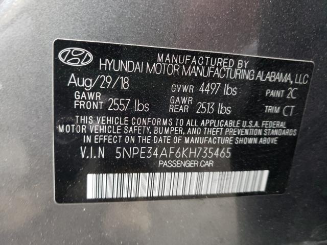 2019 HYUNDAI SONATA LIM 5NPE34AF6KH735465