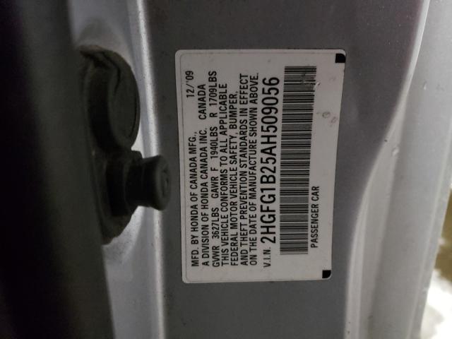 2010 HONDA CIVIC BASE 2HGFG1B25AH509056