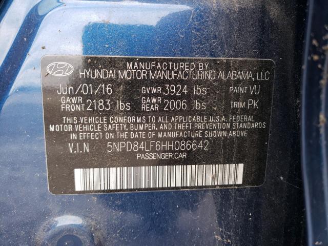 2017 HYUNDAI ELANTRA 5NPD84LF6HH086642