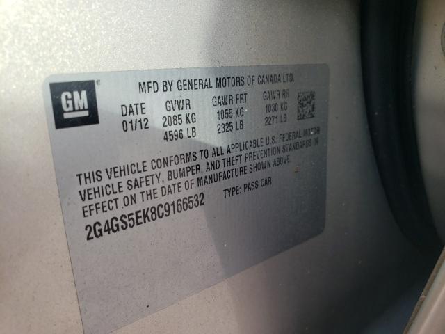 2012 BUICK REGAL PREM 2G4GS5EK8C9166532