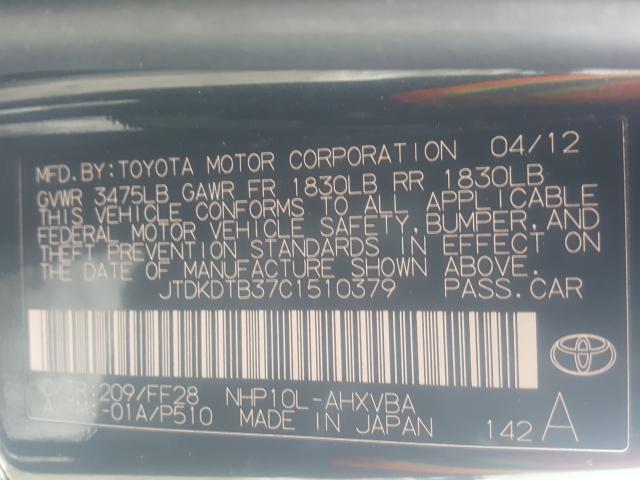 2012 TOYOTA PRIUS C JTDKDTB37C1510379