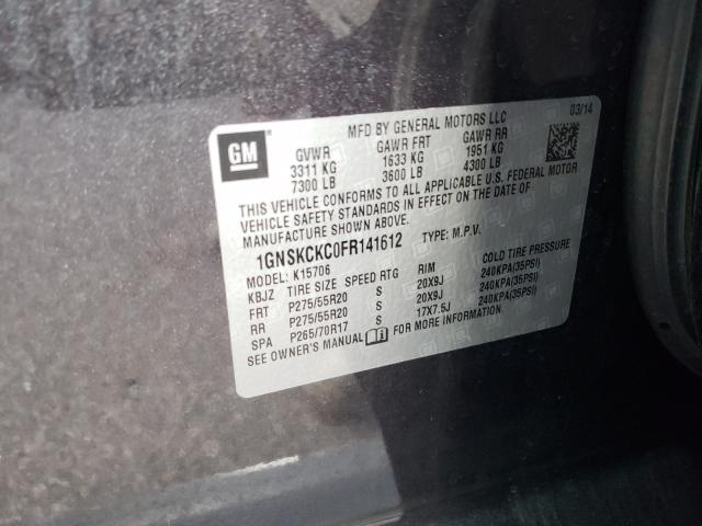 2015 CHEVROLET TAHOE K150 1GNSKCKC0FR141612