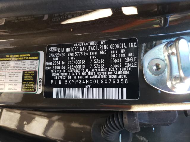 2020 KIA TELLURIDE 5XYP34HC0LG076358