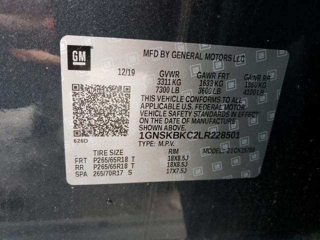 2020 CHEVROLET TAHOE K150 - 1GNSKBKC2LR228501