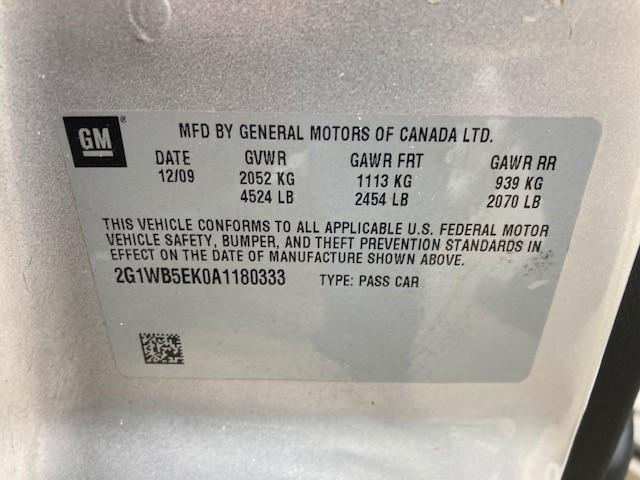2010 CHEVROLET IMPALA LT 2G1WB5EK0A1180333