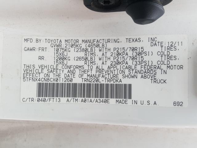 2012 TOYOTA TACOMA 5TFNX4CN8CX011260