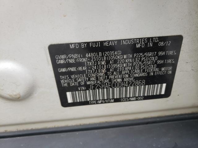 2013 SUBARU FORESTER L JF2SHAEC0DH422868