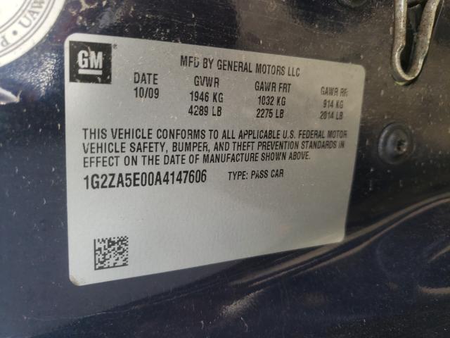 2010 PONTIAC G6 1G2ZA5E00A4147606