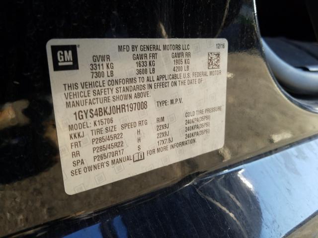 2017 CADILLAC ESCALADE L - 1GYS4BKJ0HR197008