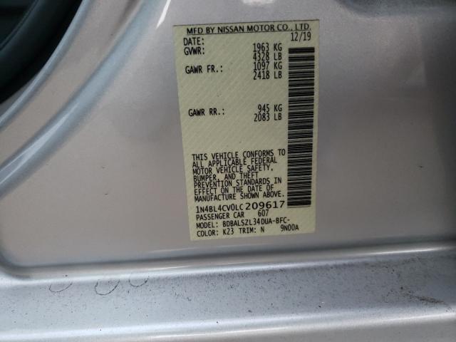 2020 NISSAN ALTIMA SR 1N4BL4CV0LC209617