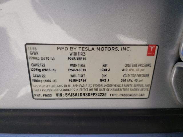 2013 TESLA MODEL S 5YJSA1DN3DFP24239