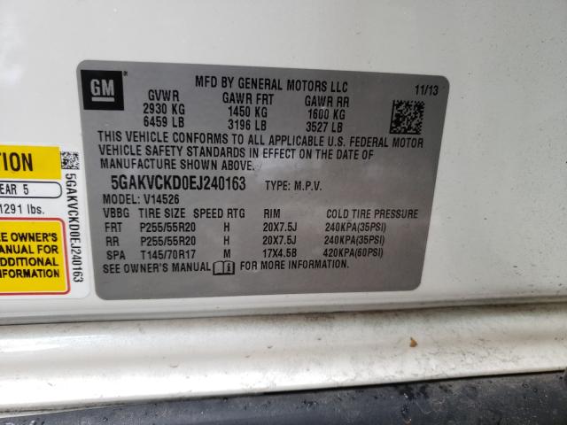 2014 BUICK ENCLAVE 5GAKVCKD0EJ240163