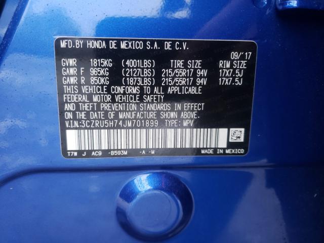 2018 HONDA HR-V EXL 3CZRU5H74JM701899