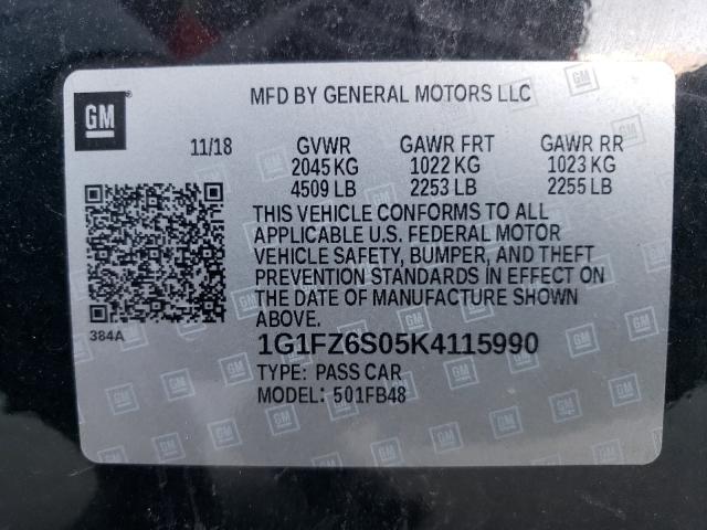 2019 CHEVROLET BOLT EV PR 1G1FZ6S05K4115990