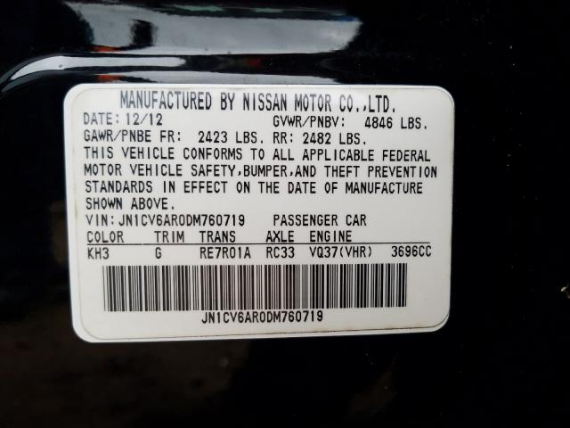2013 INFINITI G37 JN1CV6AR0DM760719