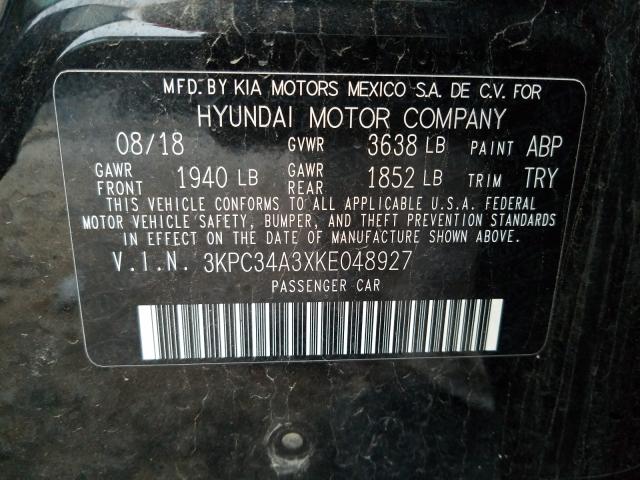 2019 HYUNDAI ACCENT LIM 3KPC34A3XKE048927