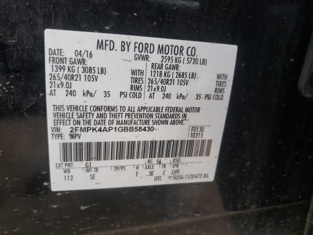 2016 FORD EDGE SPORT 2FMPK4AP1GBB58430