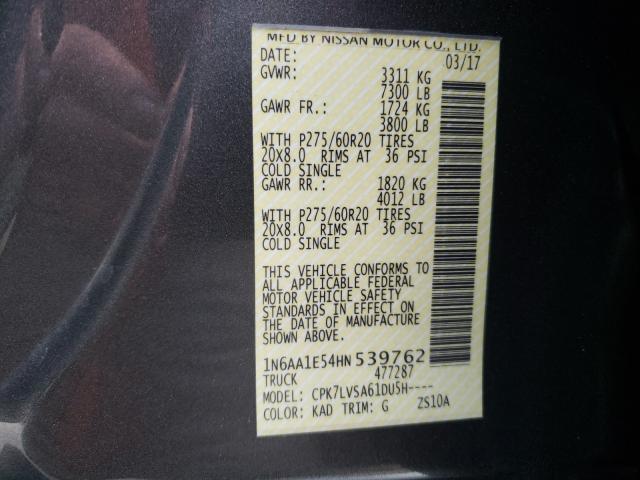 2017 NISSAN TITAN SV 1N6AA1E54HN539762