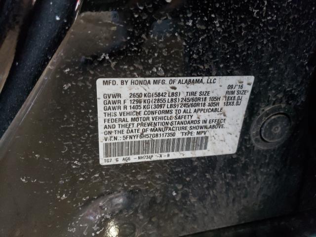 2016 HONDA PILOT EXL 5FNYF6H57GB117350