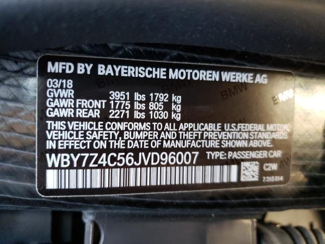 2018 BMW I3 REX WBY7Z4C56JVD96007