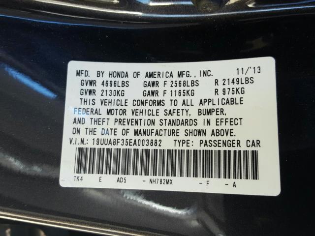 2014 ACURA TL SE 19UUA8F35EA003882