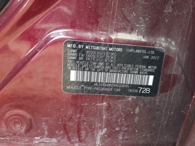 2017 MITSUBISHI MIRAGE SE ML32A4HJ2HH020695