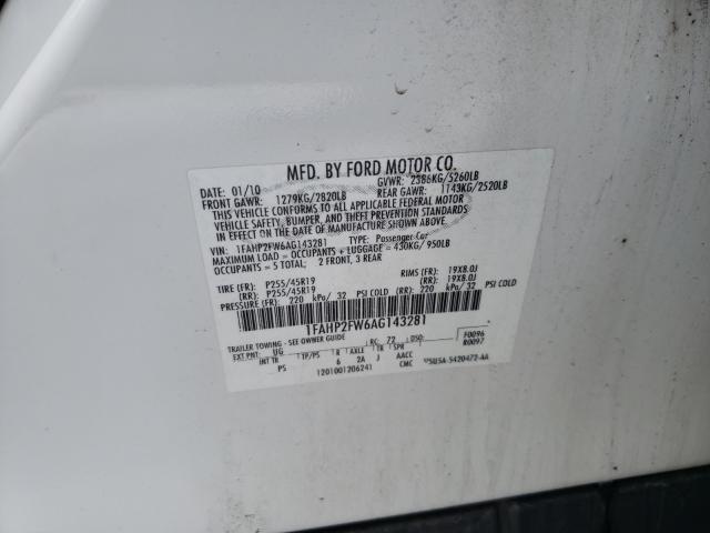 2010 FORD TAURUS X 1FAHP2FW6AG143281