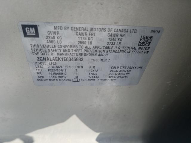 2014 CHEVROLET EQUINOX 2GNALAEK1E6346933