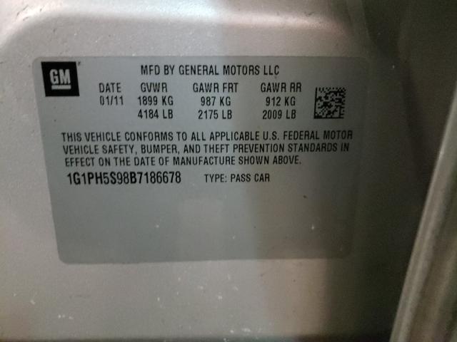 2011 CHEVROLET CRUZE LTZ 1G1PH5S98B7186678