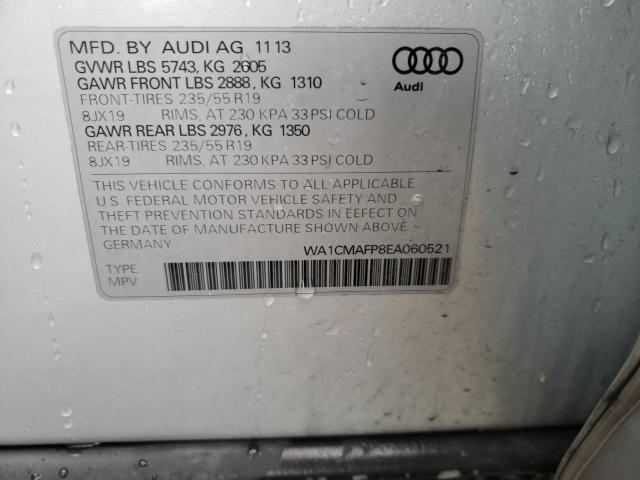 2014 AUDI Q5 TDI PRE WA1CMAFP8EA060521