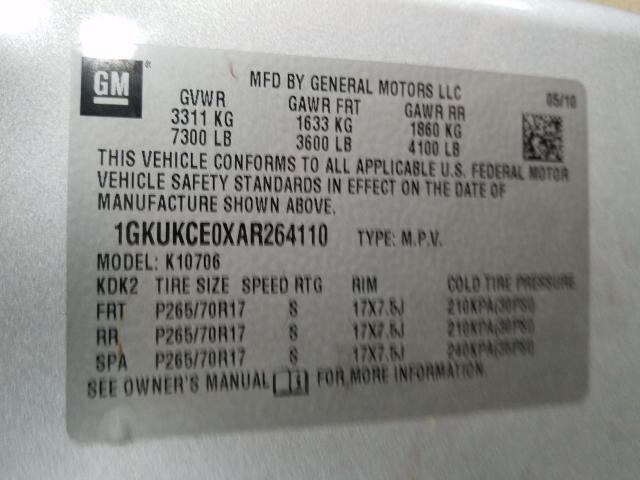 2010 GMC YUKON SLT 1GKUKCE0XAR264110