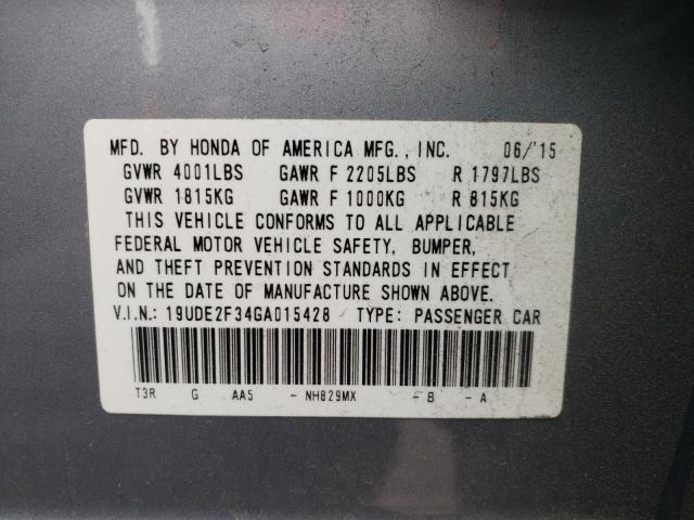 2016 ACURA ILX BASE W 19UDE2F34GA015428
