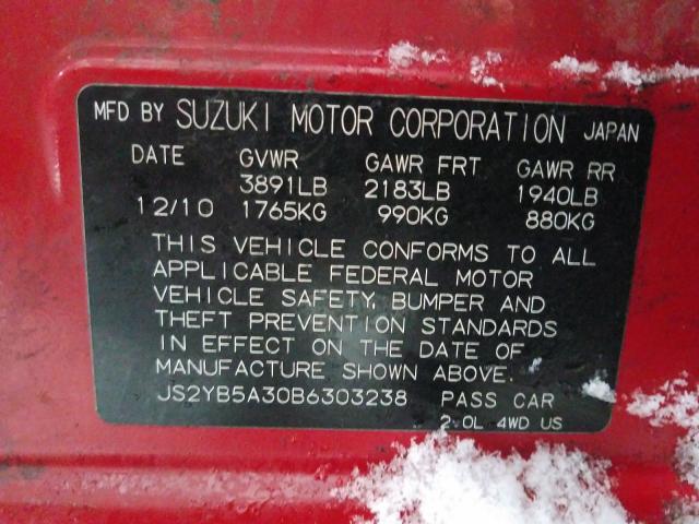 2011 SUZUKI SX4 JS2YB5A30B6303238