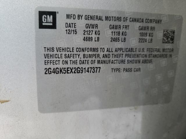 2016 BUICK REGAL 2G4GK5EX2G9147377