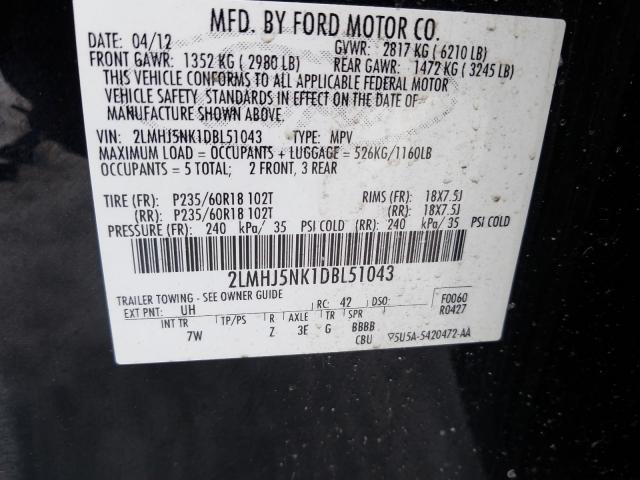2013 LINCOLN MKT 2LMHJ5NK1DBL51043