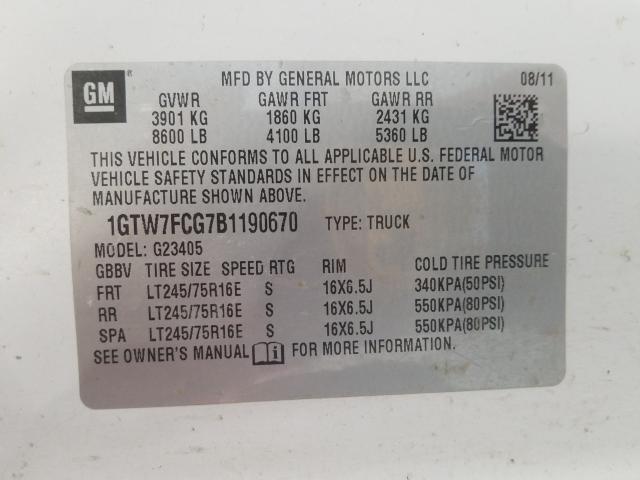2011 GMC SAVANA G25 1GTW7FCG7B1190670
