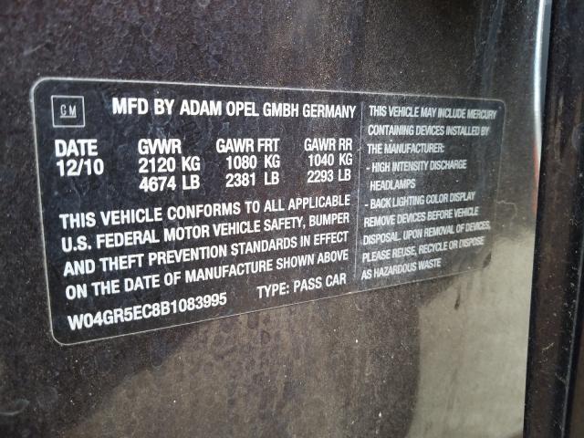 2011 BUICK REGAL CXL W04GR5EC8B1083995