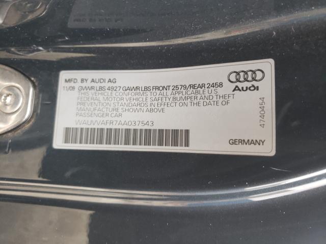 2010 AUDI S5 PRESTIG WAUVVAFR7AA037543