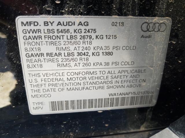 2018 AUDI Q5 PREMIUM WA1ANAFY5J2137606