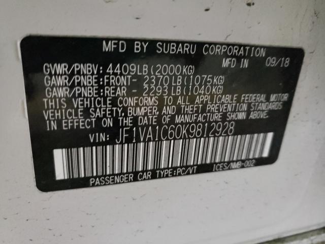 2019 SUBARU WRX PREMIU JF1VA1C60K9812928