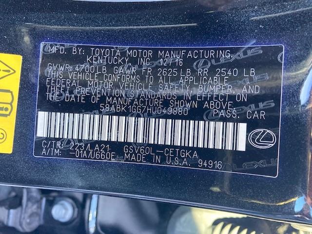 2017 LEXUS ES 350 58ABK1GG7HU049880