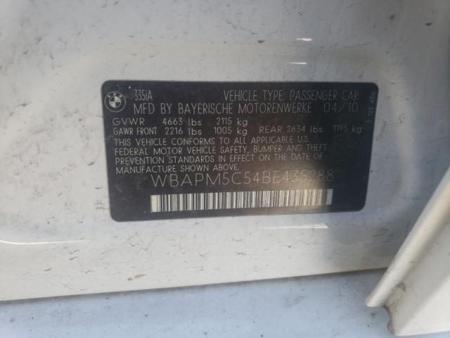 2011 BMW 335 I WBAPM5C54BE435288