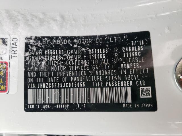 2018 HONDA CLARITY TO JHMZC5F35JC015055