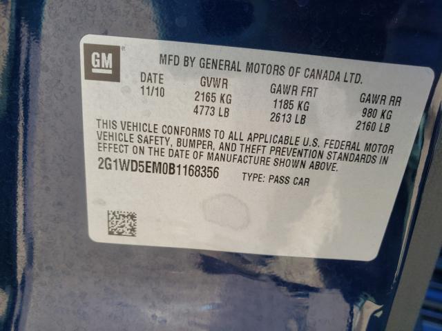 2011 CHEVROLET IMPALA POL 2G1WD5EM0B1168356