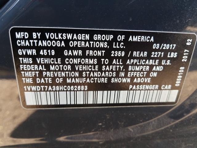 2017 VOLKSWAGEN PASSAT R-L 1VWDT7A38HC062683