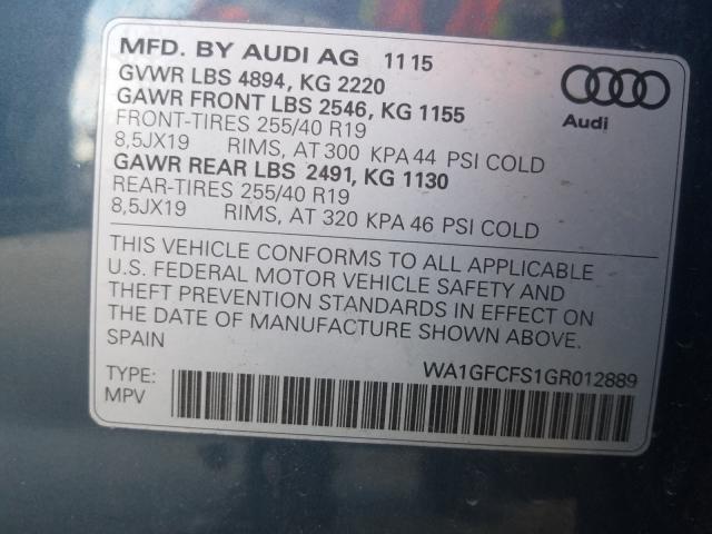 2016 AUDI Q3 PRESTIG WA1GFCFS1GR012889