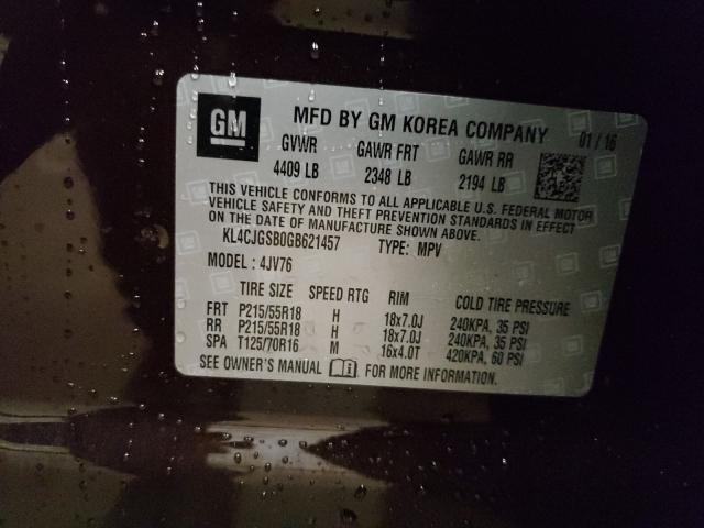 2016 BUICK ENCORE KL4CJGSB0GB621457