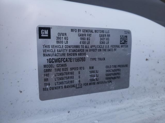 2014 CHEVROLET EXPRESS G2 1GCWGFCA7E1159760