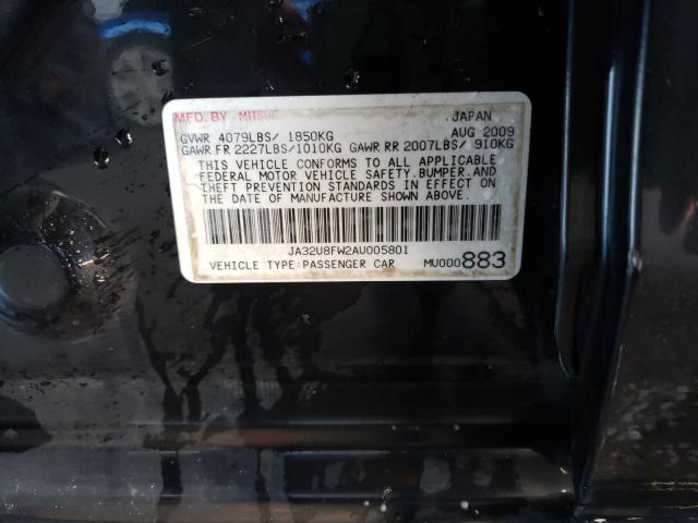 2010 MITSUBISHI LANCER GTS JA32U8FW2AU005801